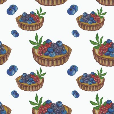 Песочная корзинка с ягодами на белом фоне