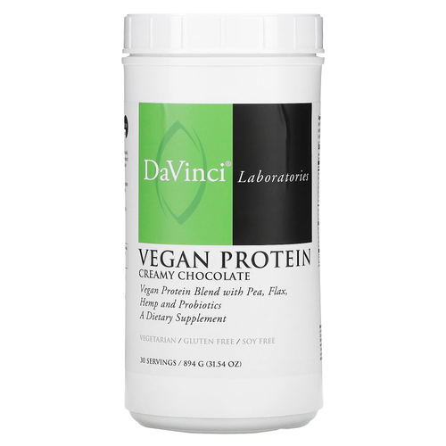 DaVinci Laboratories, Vegan Protein, сливочный шоколад, 894 г (31,54 унции)