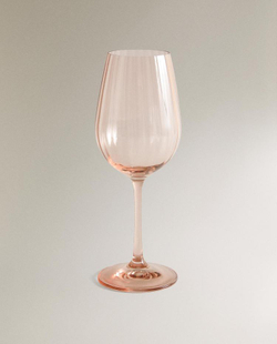 ZARA HOME БОКАЛ ДЛЯ ВИНА ИЗ КРИСТАЛИНА С ОПТИЧЕСКИМ ЭФФЕКТОМ, РОЗОВЫЙ