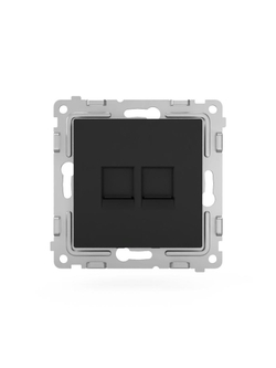 Розетка компьютерная 2-м СП Pixel RJ45 кат.5E механизм карбон TOKOV ELECTRIC TKE-PX-RC2-C14