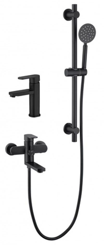 90304-C Душевой комплект (3 в 1) НЕРЖ (ЧЕРНЫЙ) HANSEN  (4/1шт)