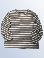 1404 Лонгслив детский пике серо/белая полоска (60-116)
