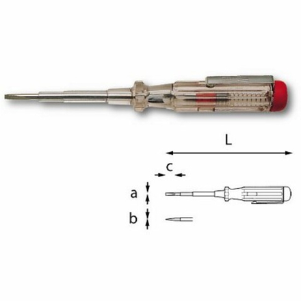322 F 0,6x3,5x20 Отвертка тестер (контролька) 110-380 В, USAG (Италия)