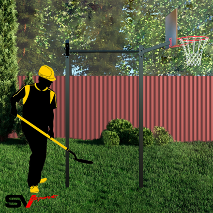 Монтаж уличных турников Sv Sport (2 вертикальных столба)