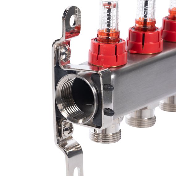 Коллектор Royal Thermo нерж. в сборе с расходомерами 1 ВР-3/4 НР с автомат. воздухоотвод-ми 4 вых. купить в Москве и Московской области по низкой цене с доставкой по России — (2) Коллектор Royal Thermo нерж. в сборе с расходомерами 1 ВР-3/4 НР с автомат. воздухоотвод-ми 4 вых. — (2)