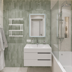 Полотенцесушитель электрический EWRIKA Пенелопа M 55x60 см, подключение справа, слева, матовый белый, М-образный, из стали