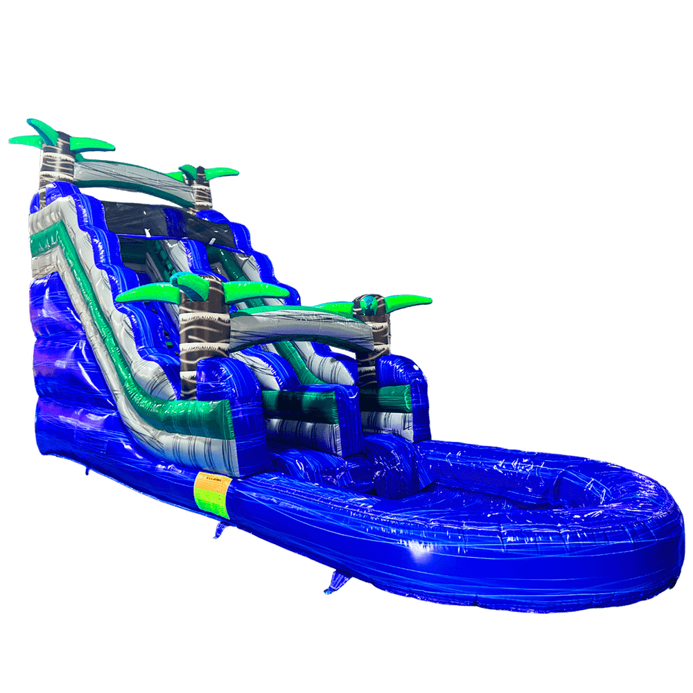 Водная горка с бассейном «Синий оазис» 9×3,5×5,5 м