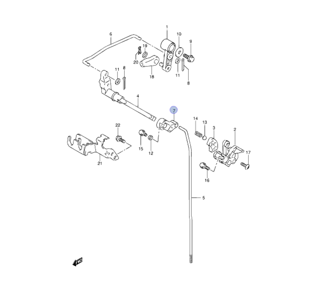 Фиксатор тяги переключения для SUZUKI DF9.9/15/20