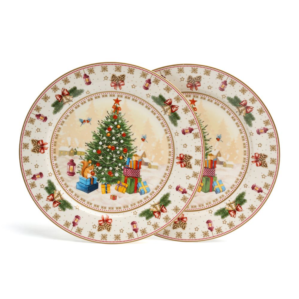 НАБОР ТАРЕЛОК ОБЕДЕННЫХ LEFARD "ЕЛКА" 2 ШТ. 27 СМ (КОР=9НАБ.)