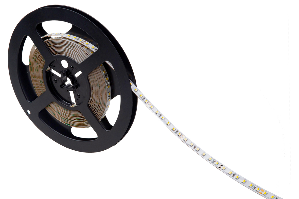 Лента светодиодная SMD нейтральная DC24V 9, 6W/m 4000K 1200Lm/m 120д/м CRI>85 IP20,  упаковка 5 метров,  ширина 8мм,  высота 2мм,  самоклейкая