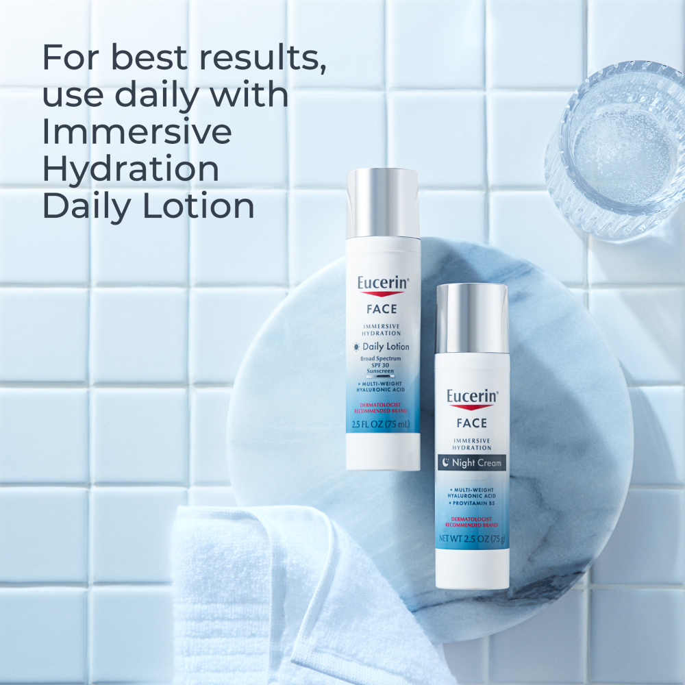 Eucerin, Face, иммерсивный увлажняющий ночной крем, без отдушек, 71 г (2,5 унции)