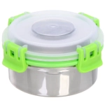 Набор Ланч-бокс 2шт 10*6см из нержавеющей стали с пластиковой крышкой в чехле