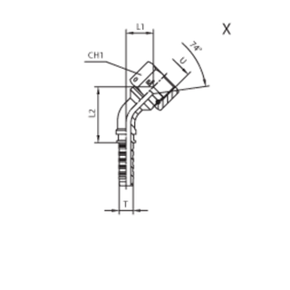 Фитинг DN 50 JIC (Г) 2.1/2 (45) (штифтованная гайка)