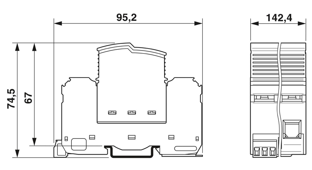 1044386 - FLT-SEC-T1+T2-3IT-350/25-FM - Комбинированный разрядник типа 1+2 special