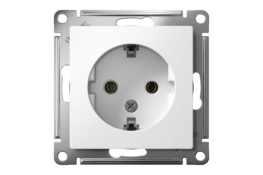 Механизм розетки Systeme Electric (Schneider Electric) 1-м AtlasDesign, с заземлением, 16 А, белый ATN000143