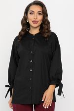 Блуза с завязками Ажур (черная) Б14387-10М LT Collection
