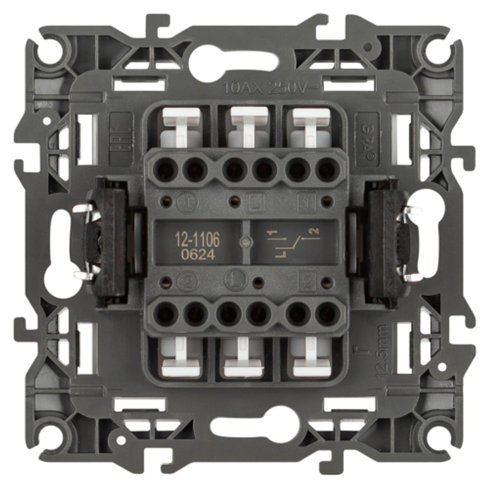 Переключатель ЭРА Серия 12 12-1106-16 двойной, 10АХ-250В, титан