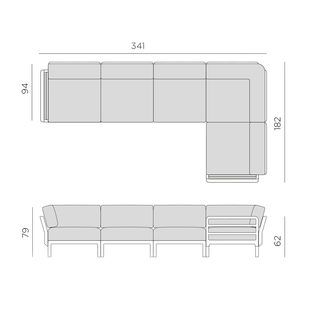 Диван пластиковый с подушками Nardi Maximo 5, терра, корица