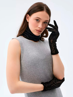 Перчатки ажурные ПЧ228-07 черные
