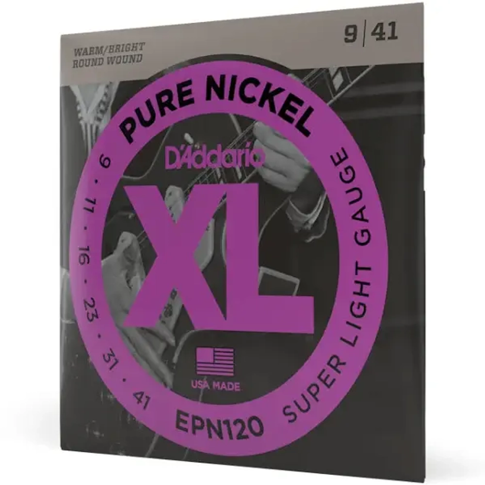D`ADDARIO EPN120 струны для электрогитары Super Light, чистый никель, 9-41.