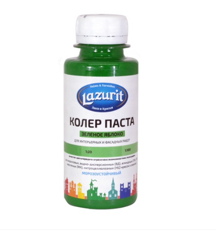 Колер универсальный 100мл №25 зеленое яблоко Lazurit
