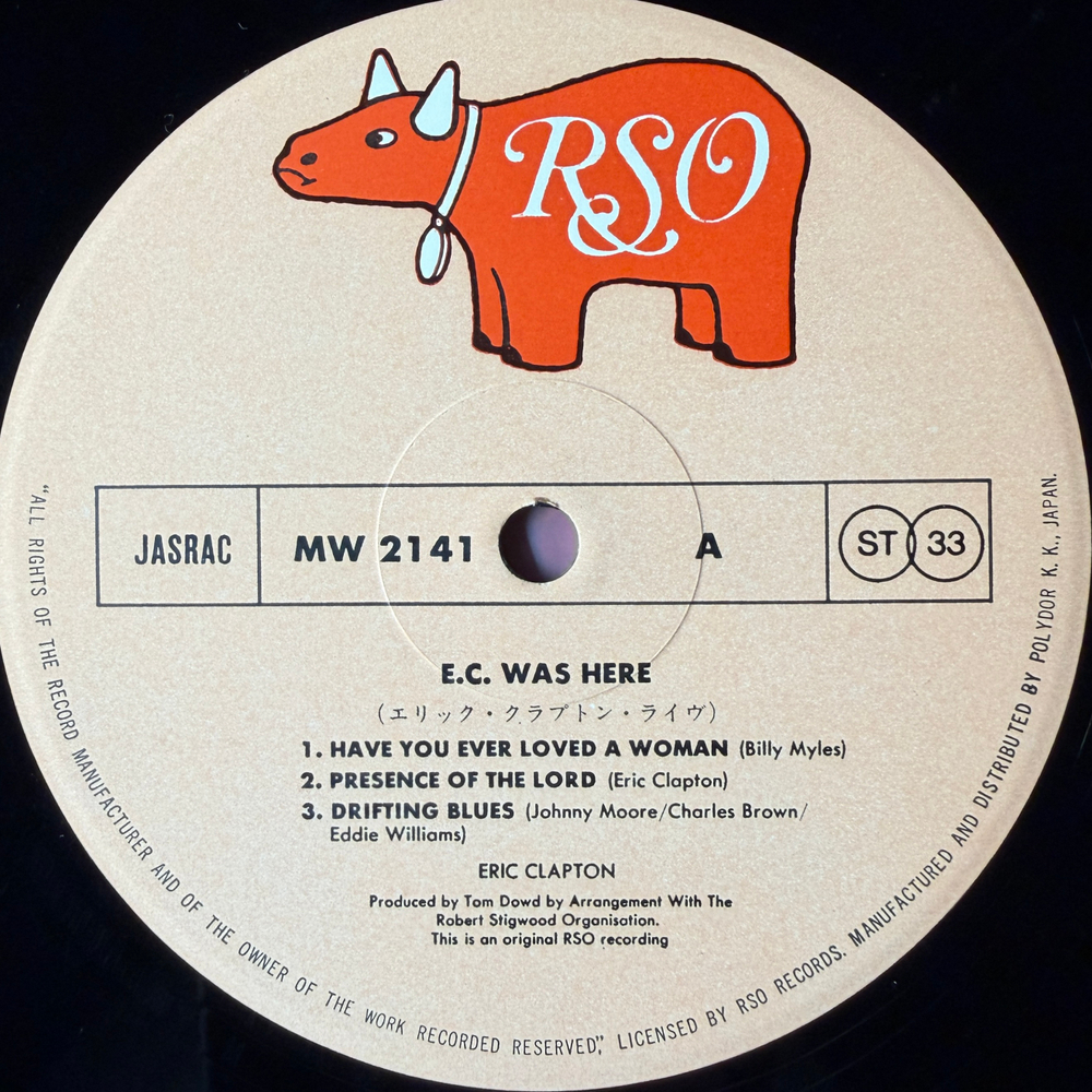 Eric Clapton ‎– E.C. Was Here (Япония 1975г.)