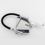 Смеситель для кухни, Frap, гибк излив, с картриджем, черно-бел, F4452-8