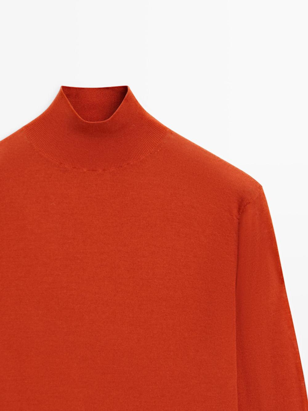 Massimo Dutti Шерстяной свитер с высоким воротником, жженый