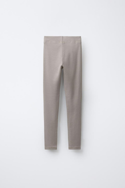 ZARA ЛЕГИНСЫ В РУБЧИК ИЗ МОДАЛА С ЭТИКЕТКОЙ, СЕРО-КОРИЧНЕВЫЙ