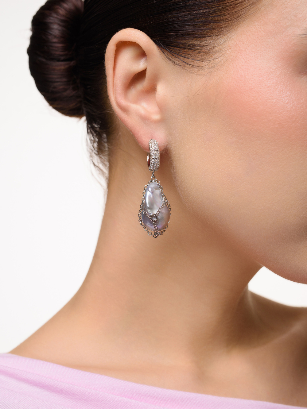 Серьги "Spider Queen Pearl" Silver