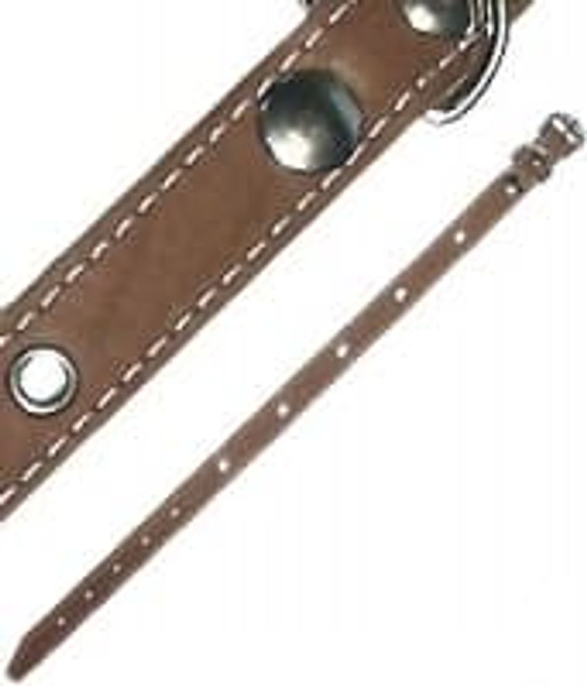 ОШЕЙНИК "BUDDY" 20мм С ПОДКЛАДОМ С БЛОЧКОЙ (018/1) КОРИЧНЕВЫЙ 32-40см