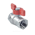 Кран шаровой латунь хром R251D Ду 20 Ру42 ВР бабочка красная Giacomini R251X004