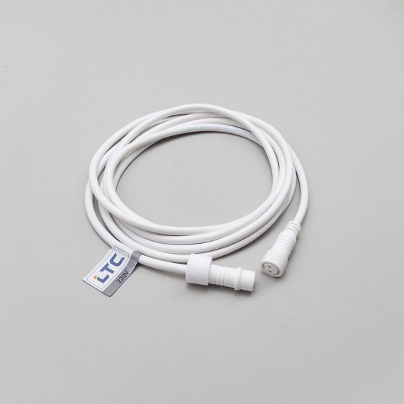Соединитель 3 м. для бахромы, занавесов и нитей, 220В., провод белый каучук, IP65, LTC (LLS-8-3M)