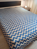 Покрывало гобеленовое Зигзаг синий 2-спальный (180х200)