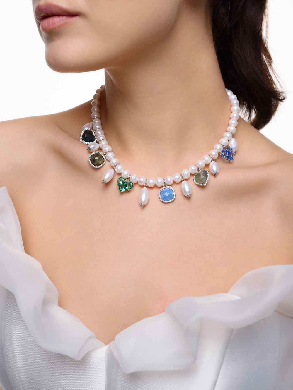 Колье "Winter Pearl Mix Heart"