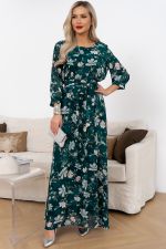 Платье Марго (малахит/принт) Р11-1245/6 Nikol