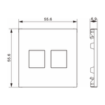 Накладка 2-я для розеток RJ45, TV, SAT, глянцевый белый, серия A07