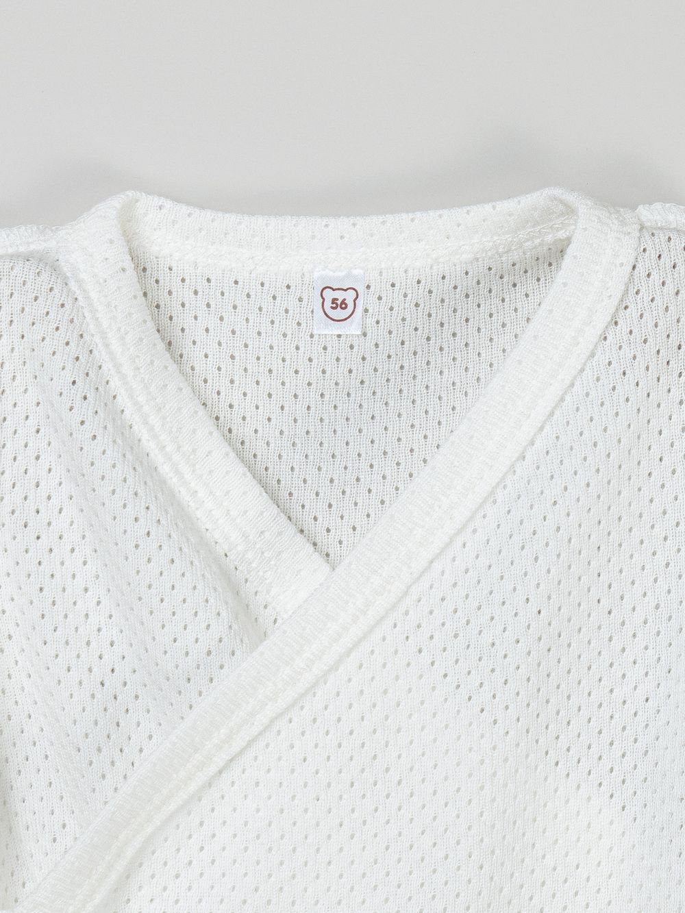 Боди-кимоно с коротким рукавом "Молоко" из ажурного хлопка 0+