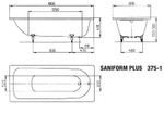 Стальная ванна 180х80 Kaldewei Saniform Plus 375-1 112800010001