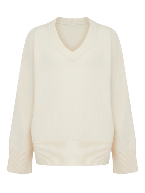 Oversized jumper milky color