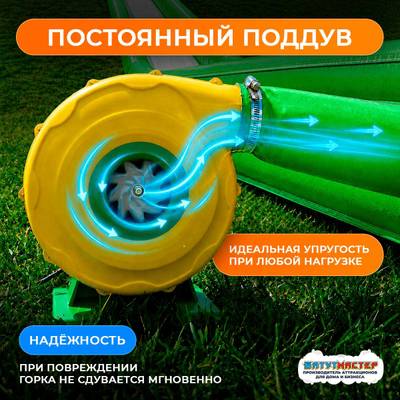 Водная горка без надувного дна, на подкачке ТУРБО "Хит", 152*6,6*2 м