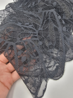 Кружево эластичное черное с блеском КС56 (19 см)