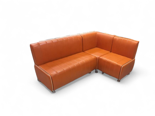 Кухонный уголок К011 с ящиками оранжевый кожзам дерево