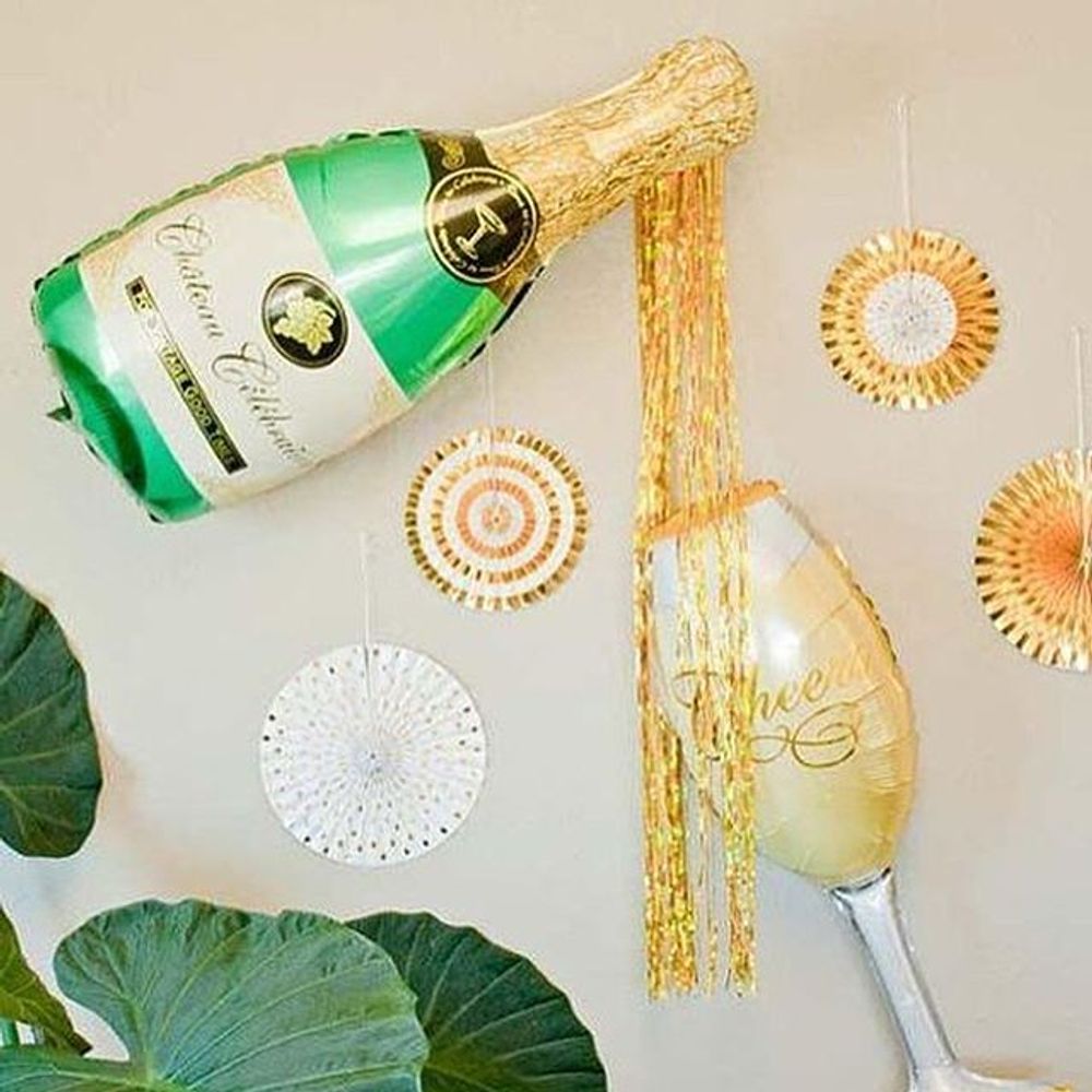 Шар (39"/99 см) Фигура, Бутылка шампанского 1 шт.