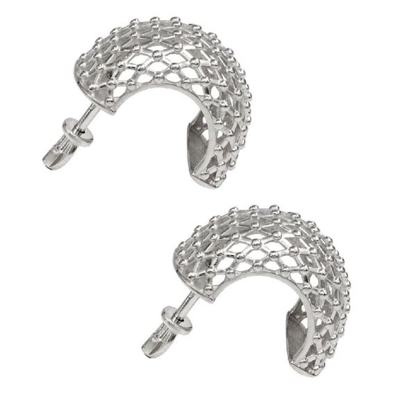 Серьги Сетка из серебра 925 пробы, вид 2