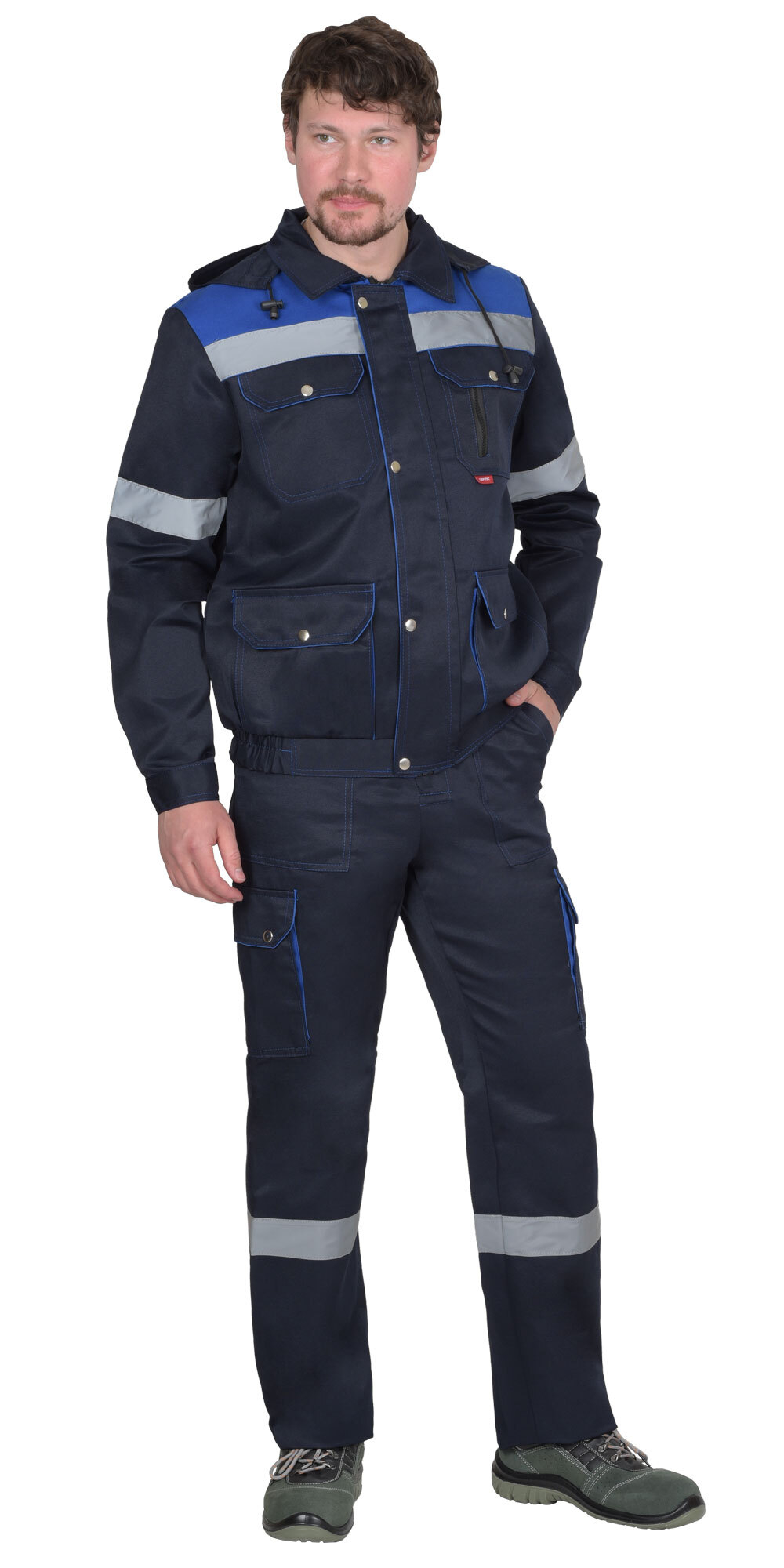 Костюм СИРИУС-ТИТАН куртка, п/к синий с васильковым и СОП