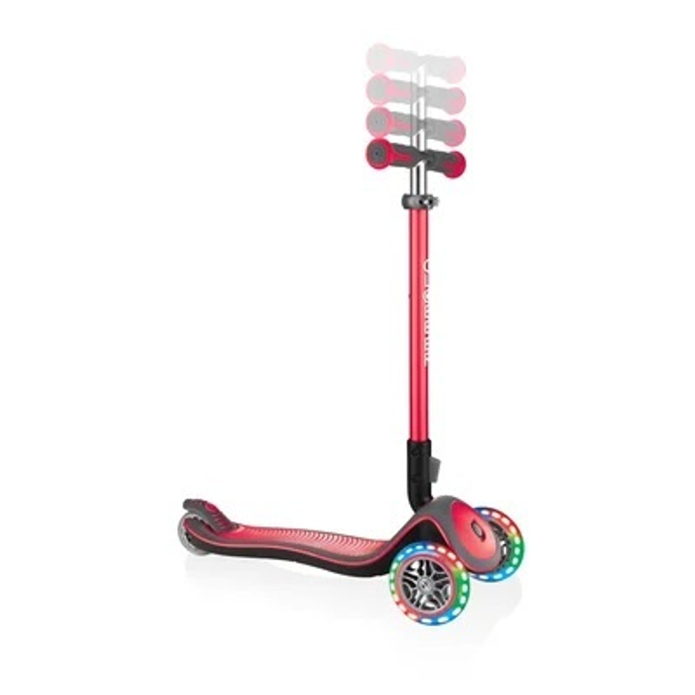 Самокат Globber Elite Deluxe Lights красный