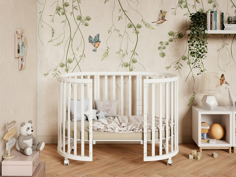 Кроватка для новорожденных ИНКАНТО 9/1 ( поперечный маятник ) белый