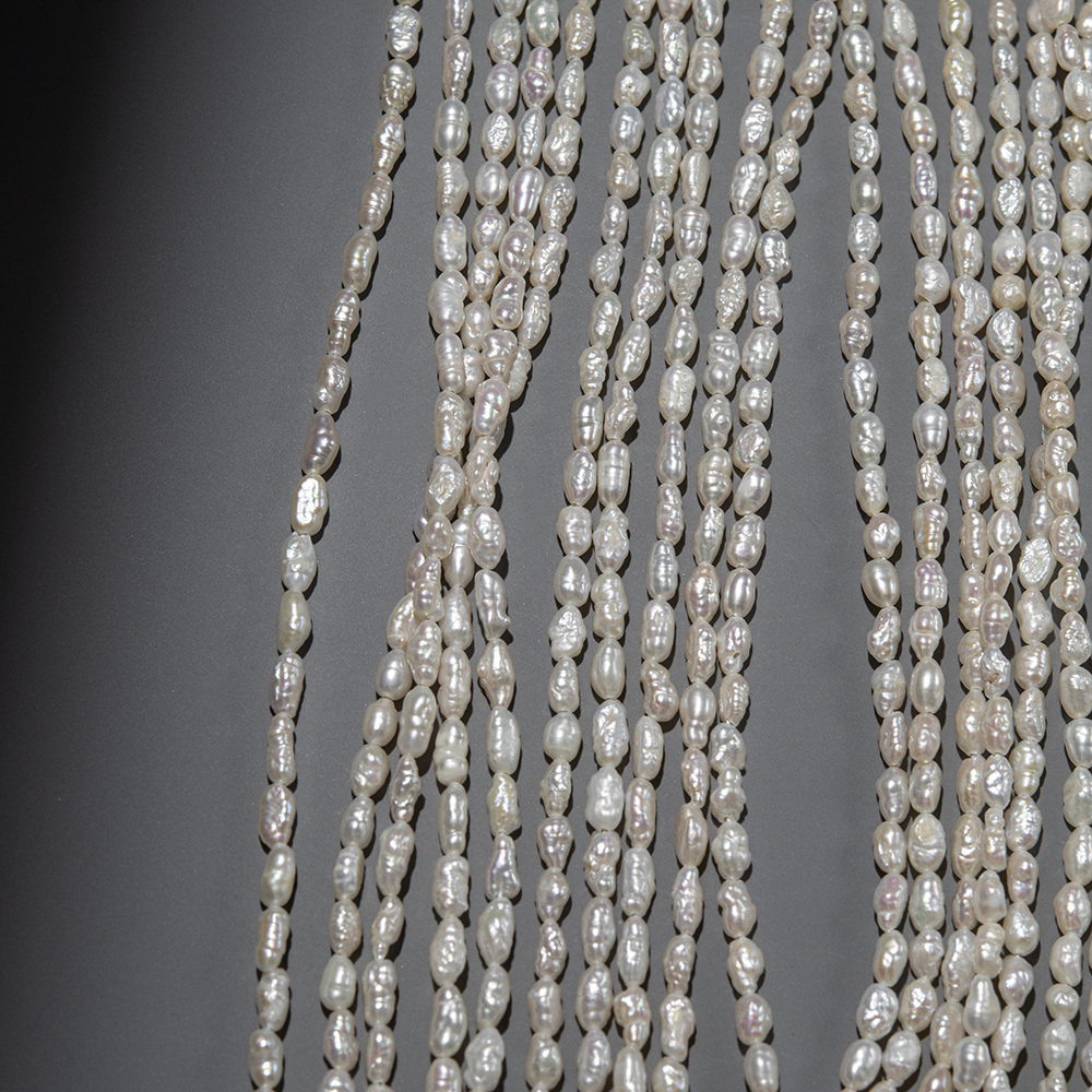 Жемчуг культивированный Кеши, белый, 3,5*6-7мм