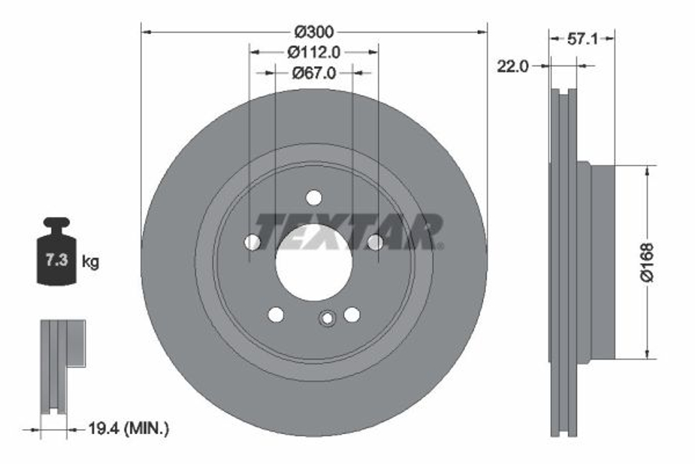 TEXTAR - 92163605-TET - Brake Disc